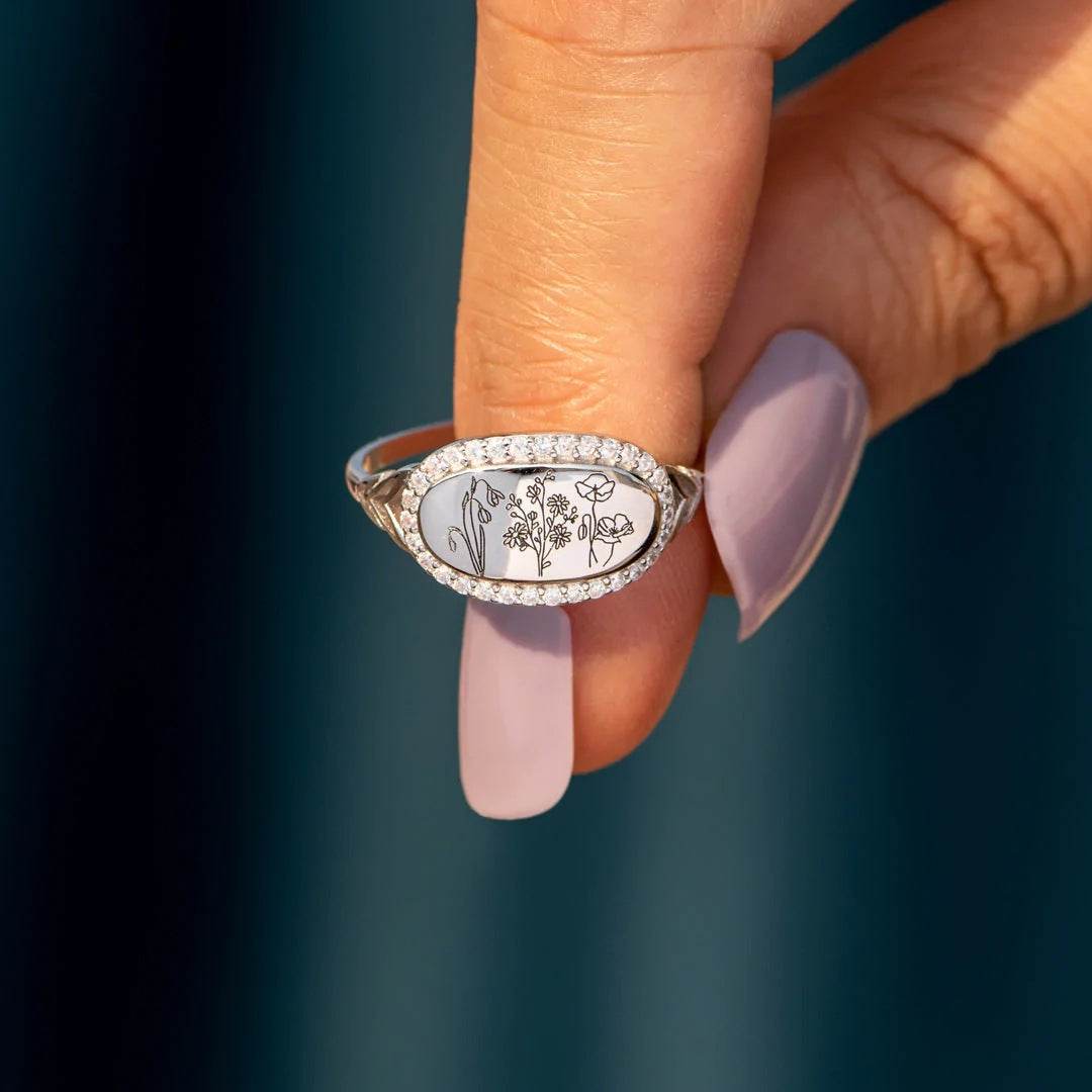 Flower Epoxy Gum Oil Inlaid Zircon Ring - UnLaced Boutique