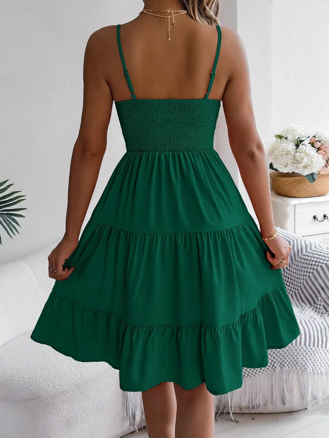 Smocked Back Tiered Cami Dress - UnLaced Boutique