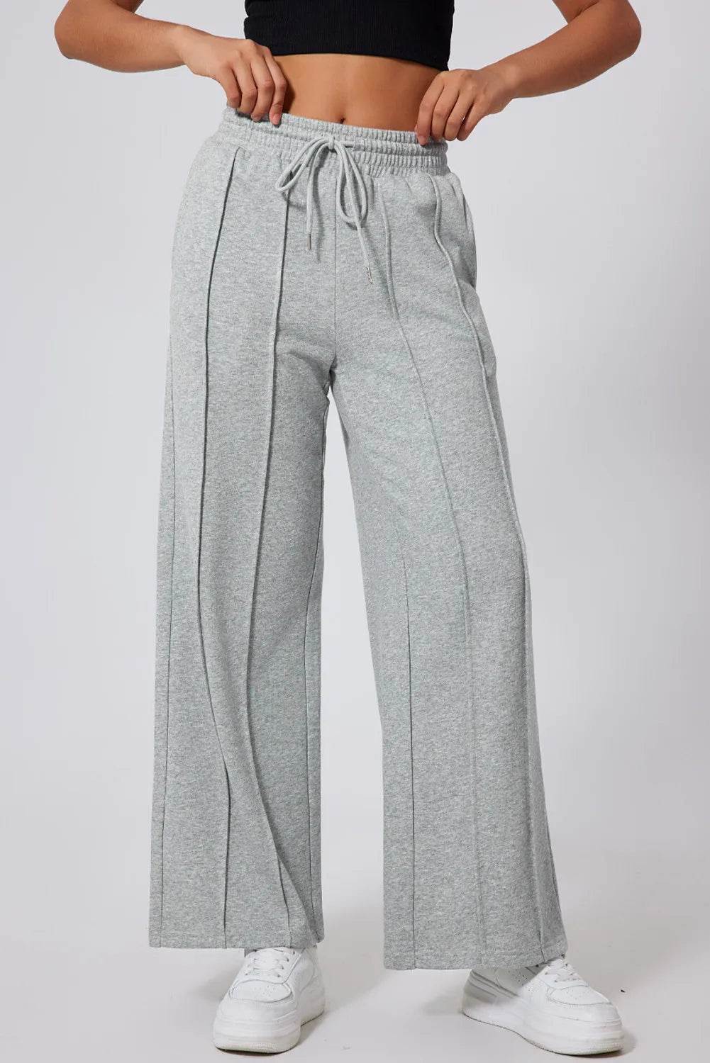 Drawstring Wide Leg Active Pants - UnLaced Boutique