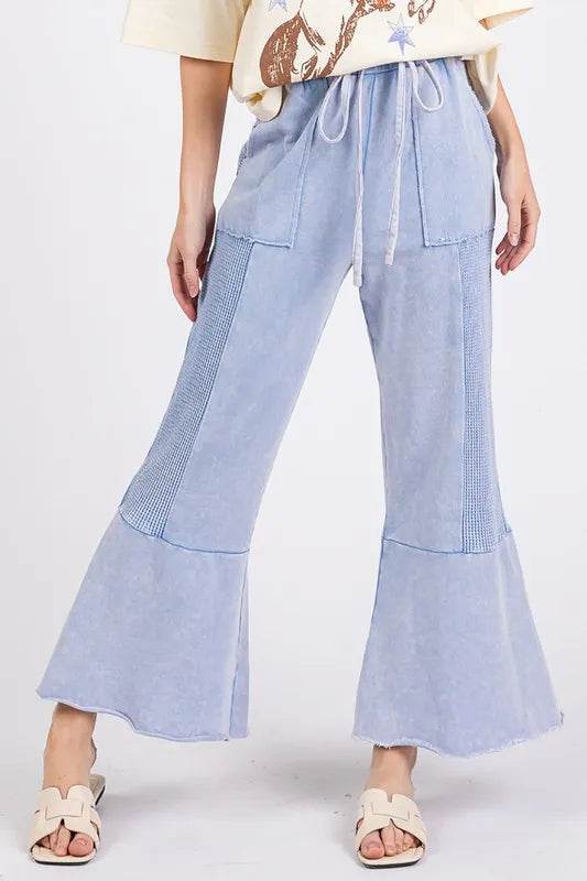 SAGE+FIG Vintage Washed Flared Panel Pants - UnLaced Boutique