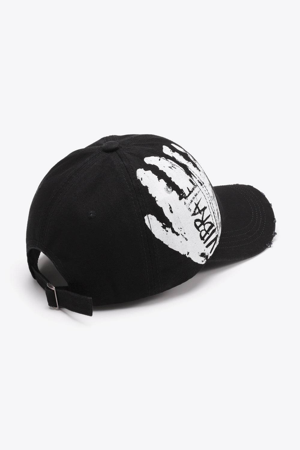 VIBRA Graphic Distressed Adjustable Baseball Cap - UnLaced Boutique