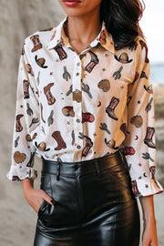 Western Printed Long Sleeve Shirt | S-XL
