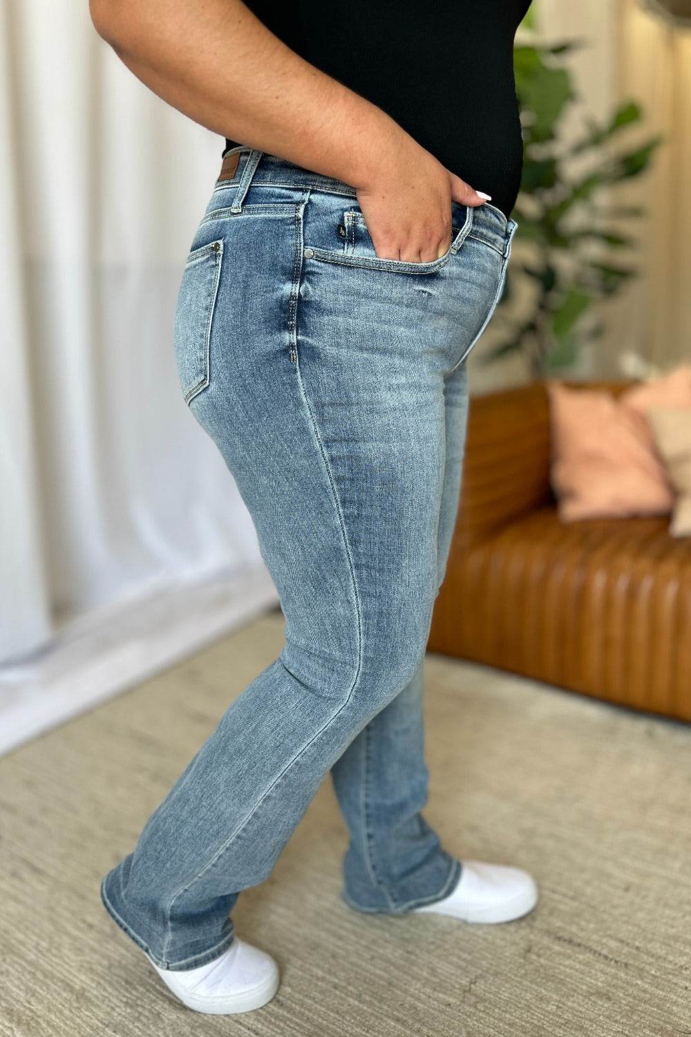 Judy Blue Full Size Medium Rise Bootcut Jeans - UnLaced Boutique