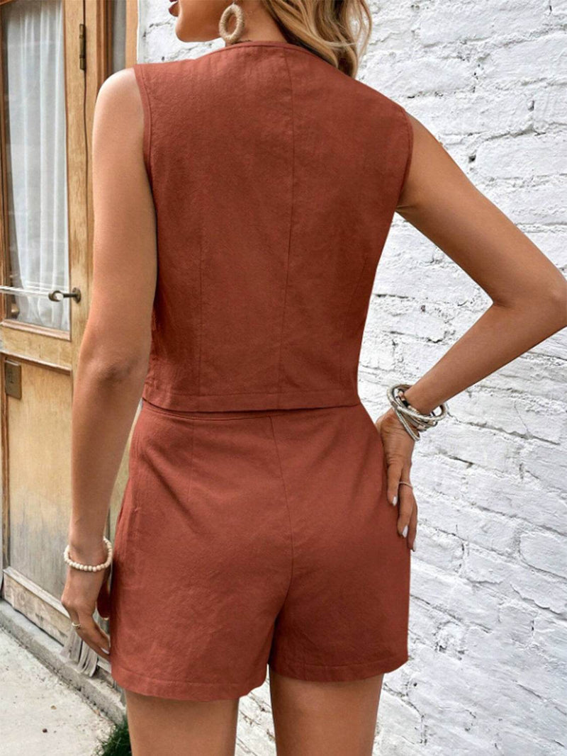 Scoop Neck Sleeveless Top and Shorts Set - UnLaced Boutique