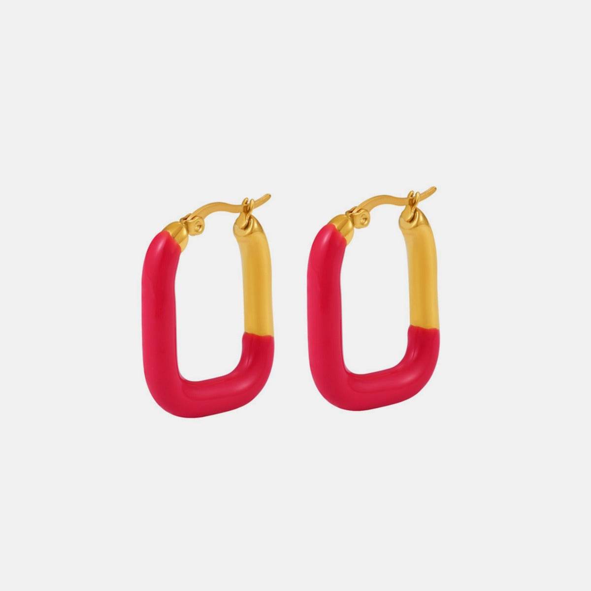 Stainless Steel Drip Oil Contrast Earring - UnLaced Boutique