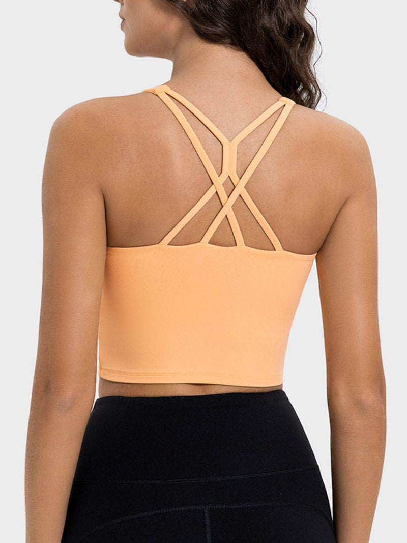 Millennia Crisscross Round Neck Active Tank - UnLaced Boutique