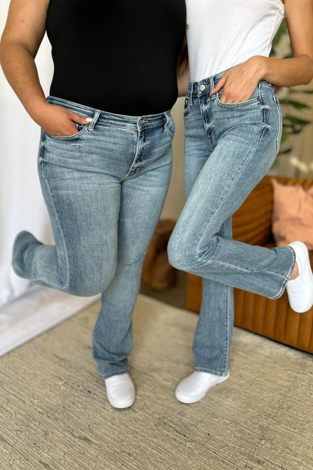Judy Blue Full Size Medium Rise Bootcut Jeans - UnLaced Boutique