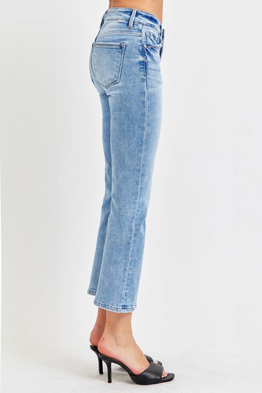 RISEN Full Size Low Rise Crop Slim Straight Jeans - UnLaced Boutique