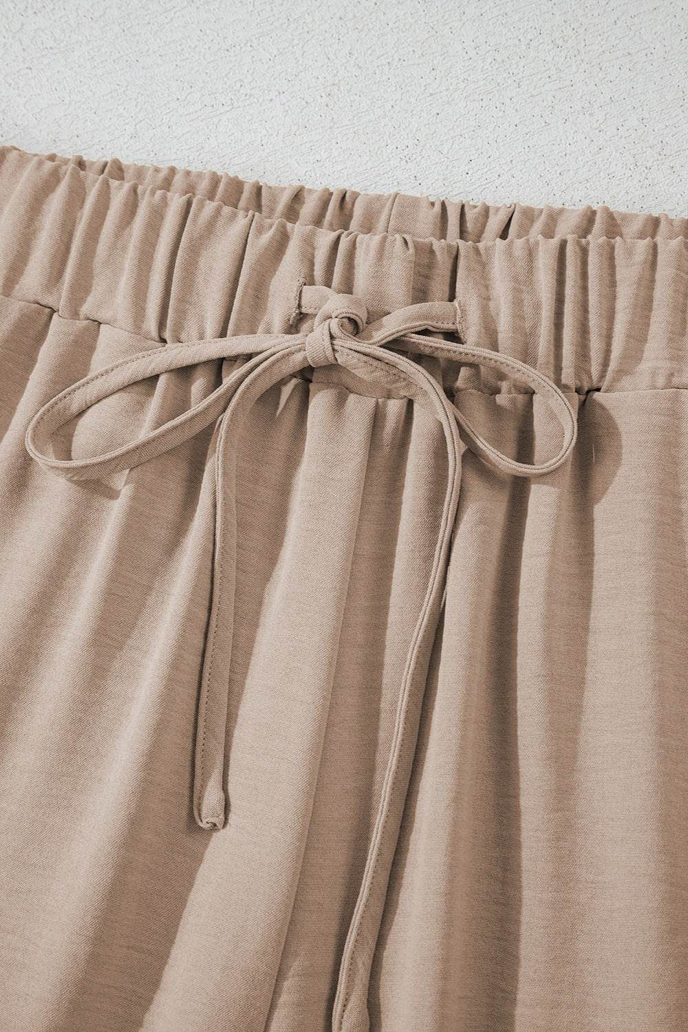 Button Down Vest and Drawstring Wide Leg Pants Set - UnLaced Boutique