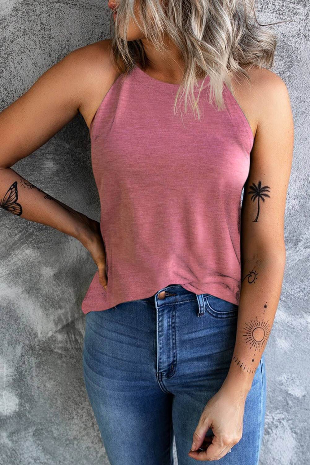 Curved Hem Grecian Tank Top - UnLaced Boutique