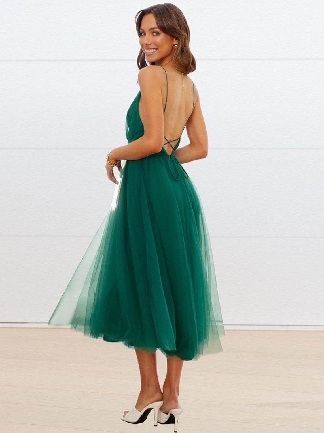 Backless Crisscross Sleeveless Midi Dress - UnLaced Boutique