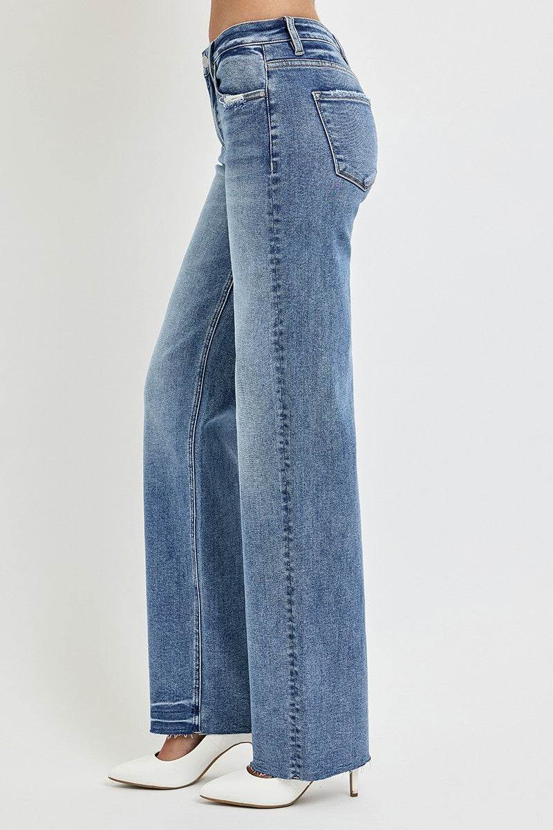RISEN Full Size High Rise Straight Leg Jeans with Pockets - UnLaced Boutique