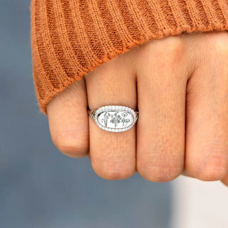 Flower Epoxy Gum Oil Inlaid Zircon Ring - UnLaced Boutique