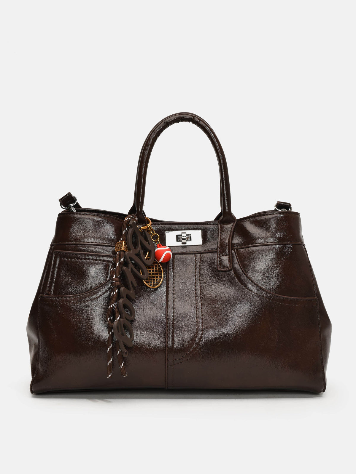PU Leather Handbag with Pendant - UnLaced Boutique