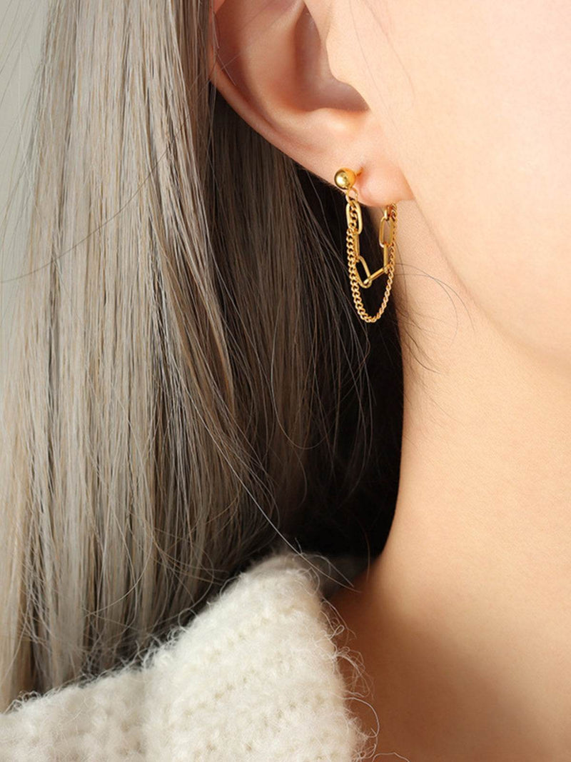 Titanium Steel Double Chain Earrings - UnLaced Boutique