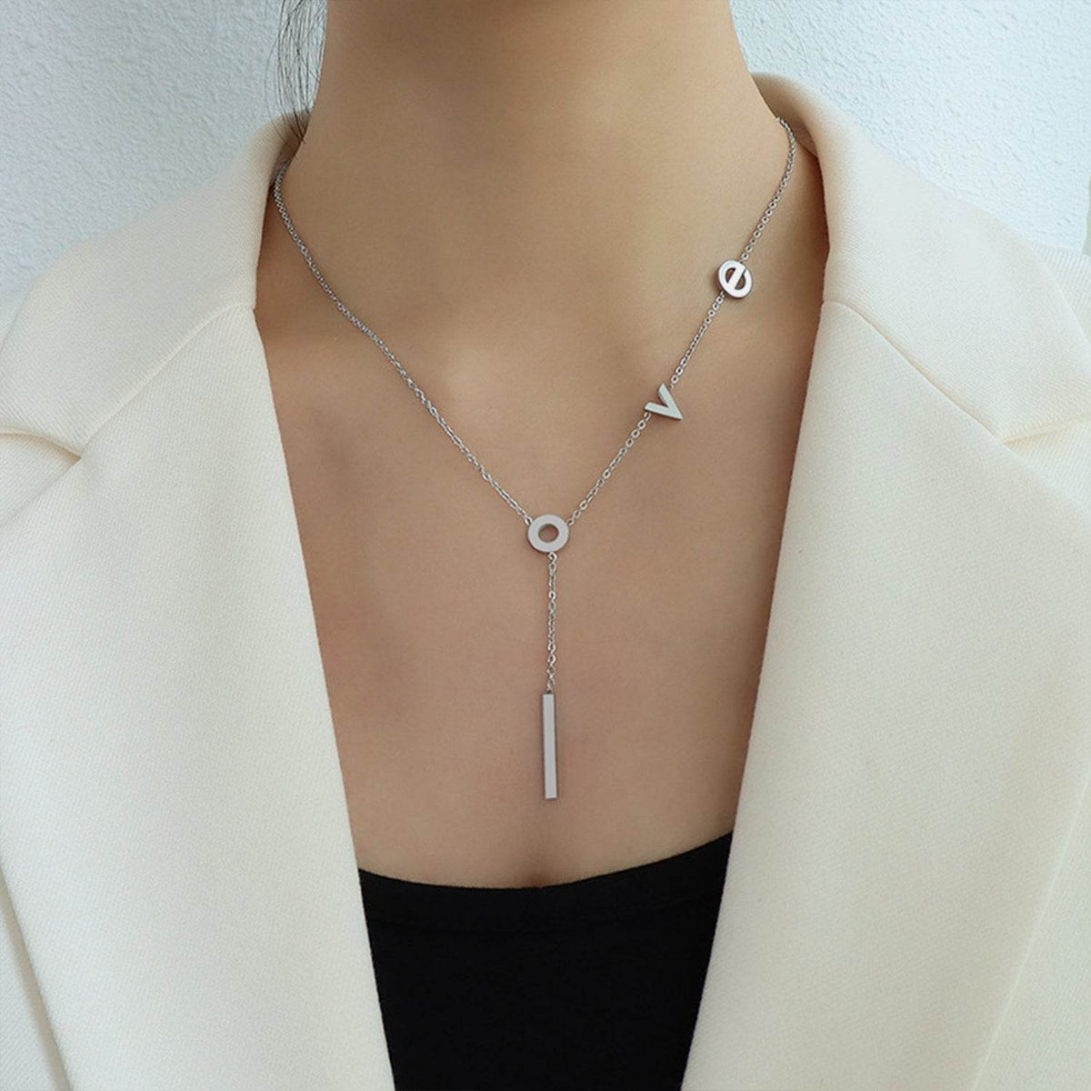 Titanium Steel Letter Necklace - UnLaced Boutique