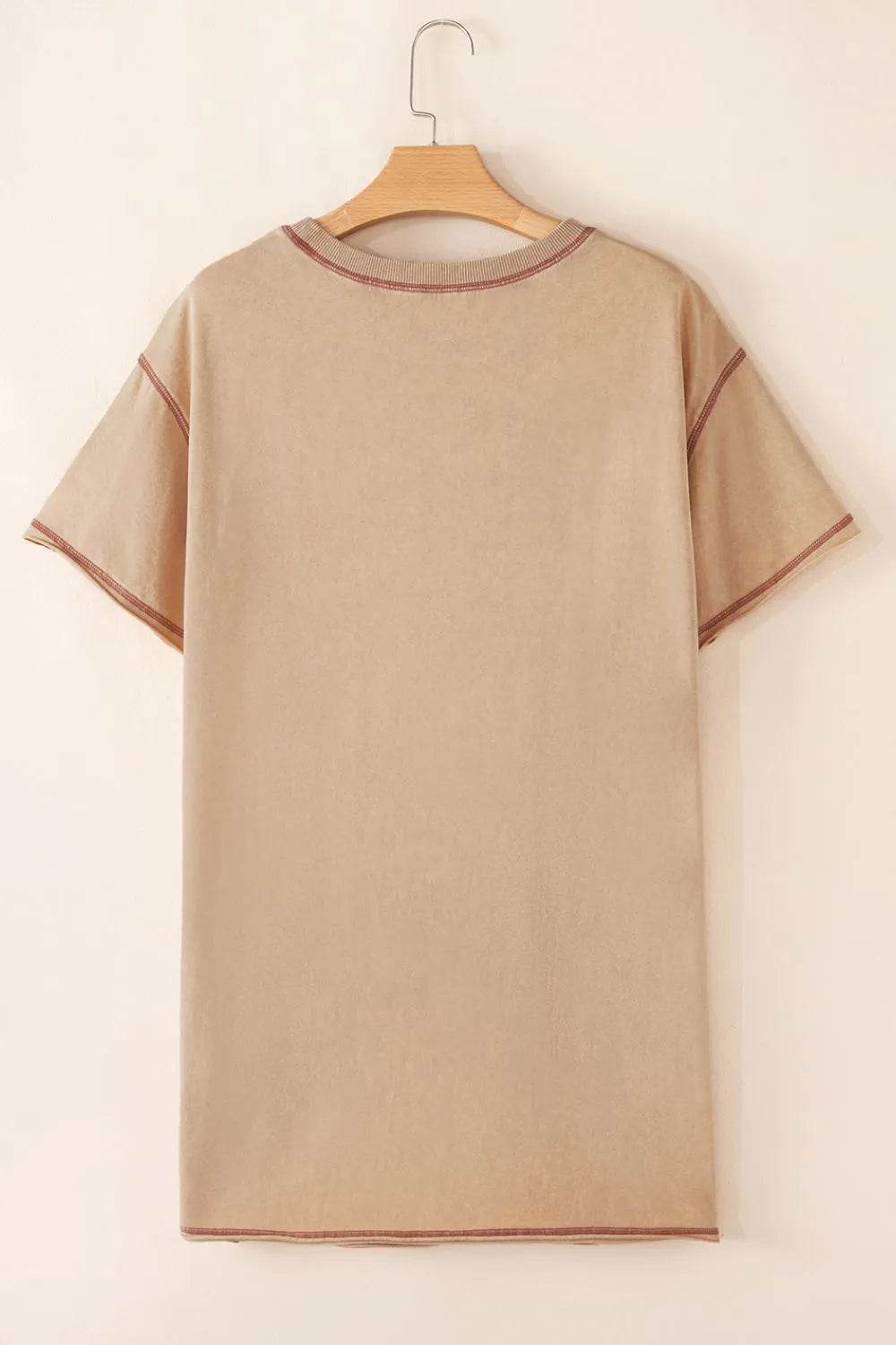 Mineral Wash Stud Beaded Star Pocketed T Shirt Dress - UnLaced Boutique