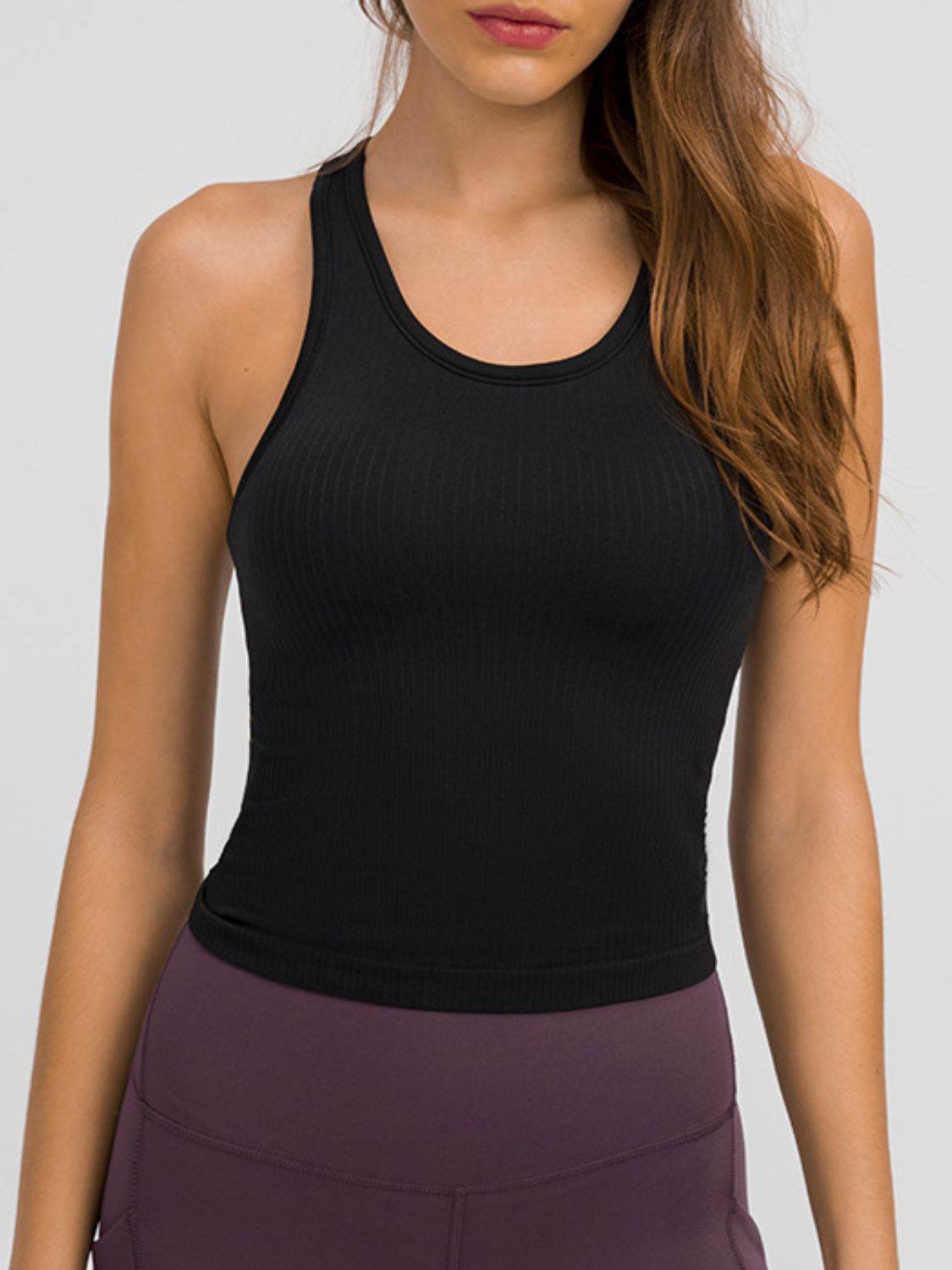 Millennia Round Neck Racerback Active Tank - UnLaced Boutique