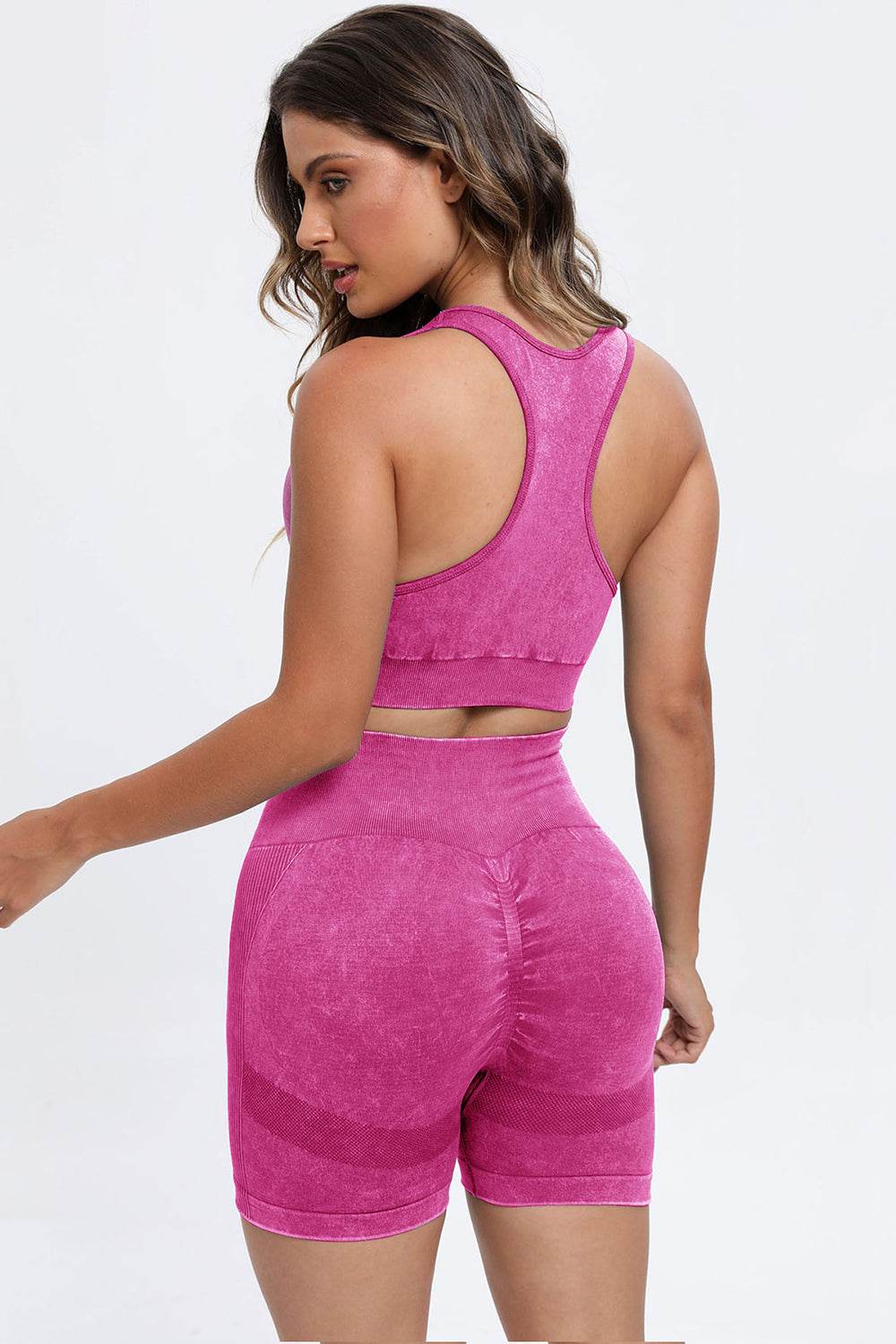 3 Piece Washed Square Neck Wide Strap Active Set - UnLaced Boutique