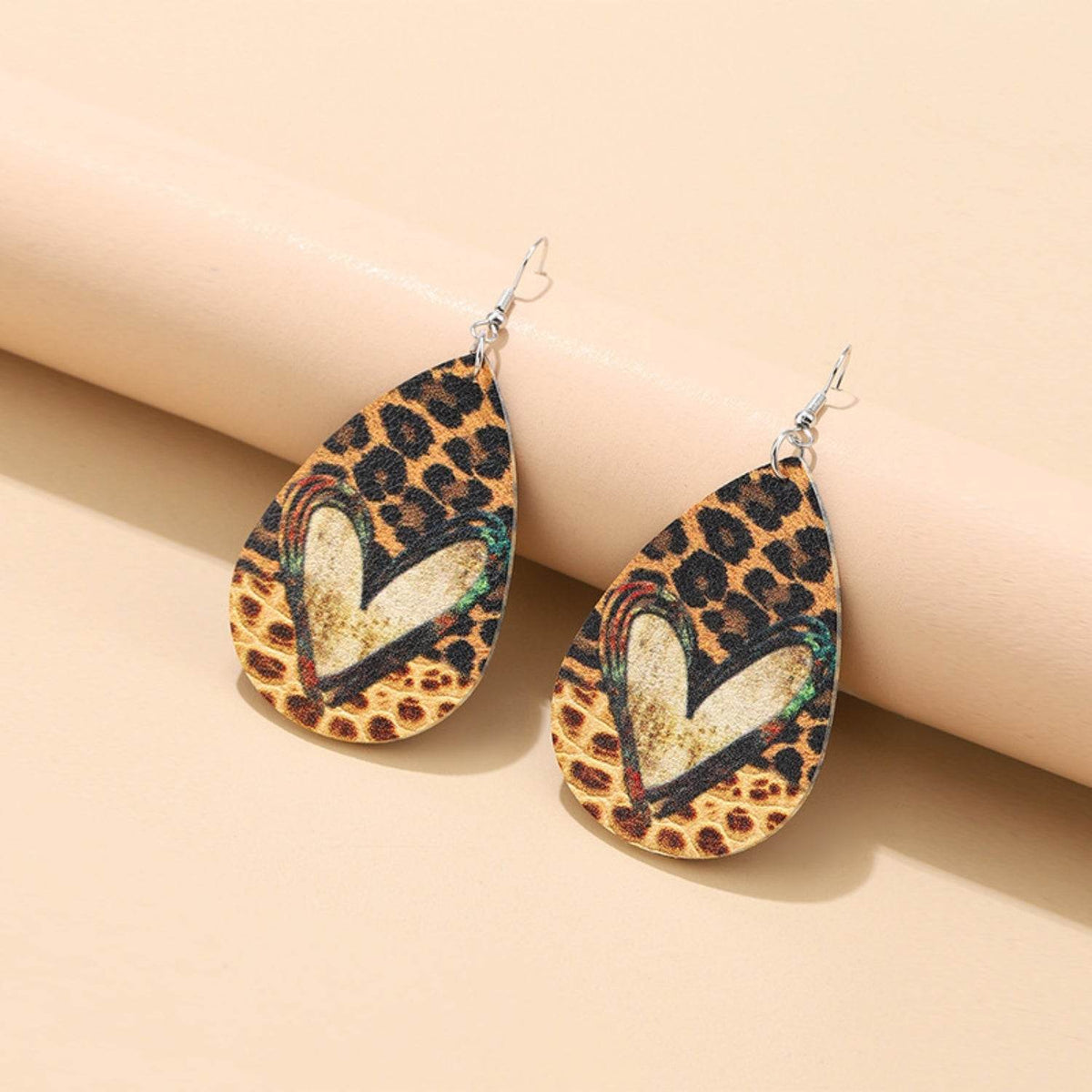 PU Leather Leopard Teardrop Earrings - UnLaced Boutique