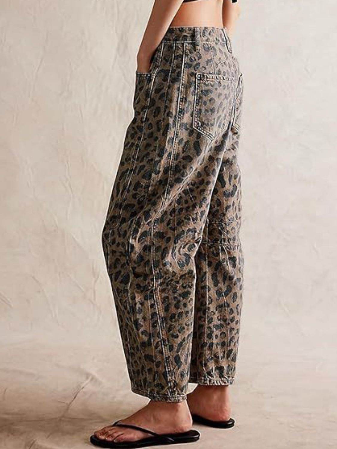 Leopard Wide Leg Jeans - UnLaced Boutique