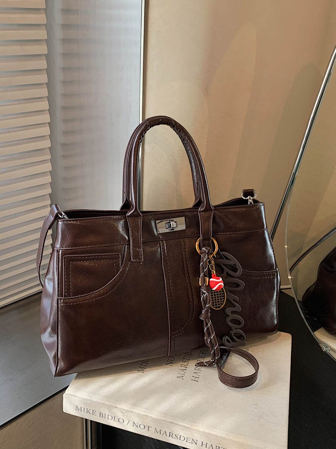 PU Leather Handbag with Pendant - UnLaced Boutique