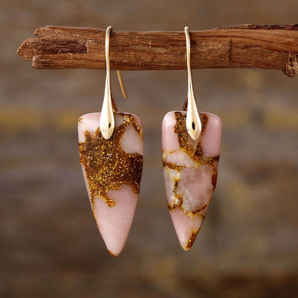 Natural Stone Geometric Shape Earrings - UnLaced Boutique