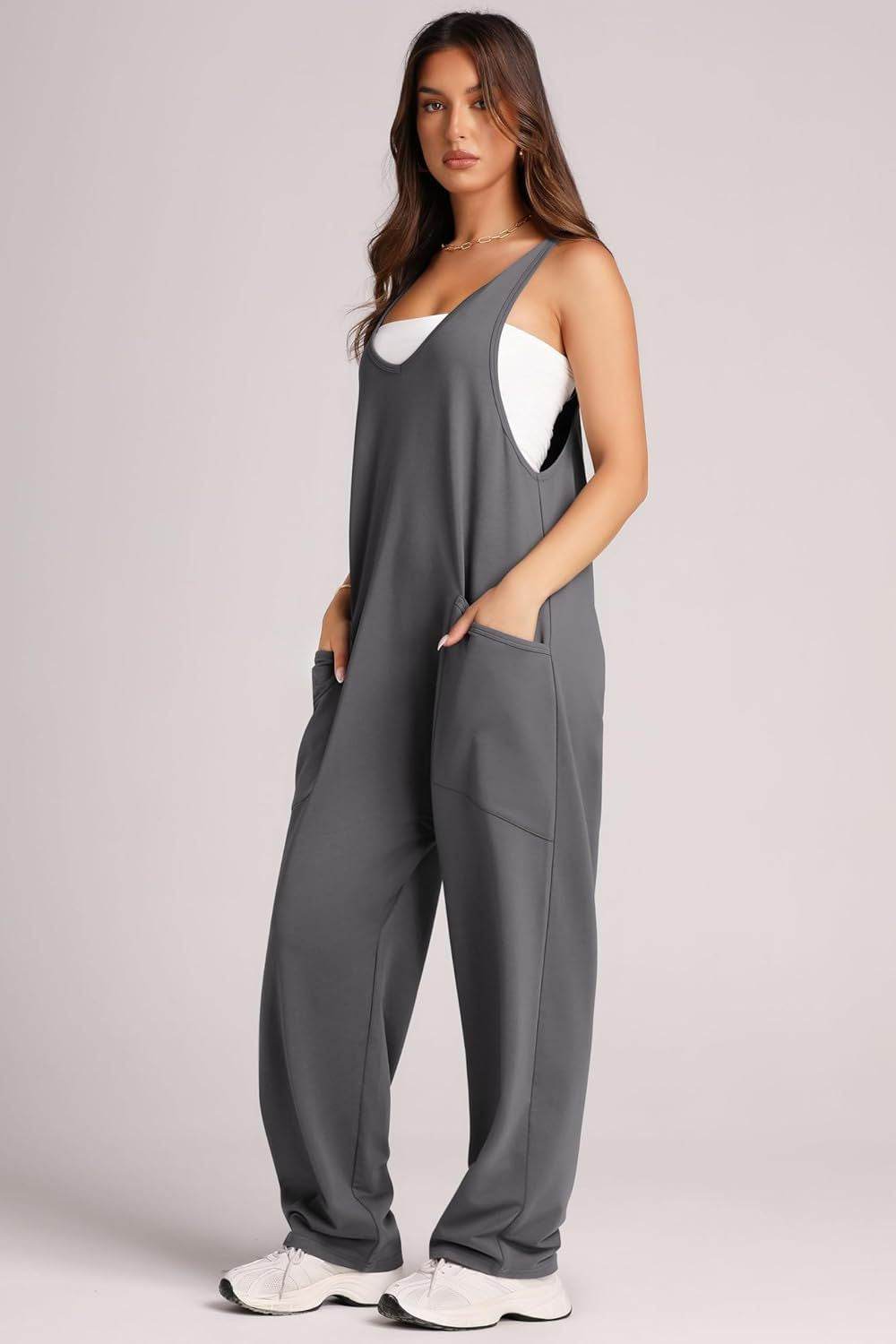 Lovelet V-Neck Wide Strap Overalls - UnLaced Boutique