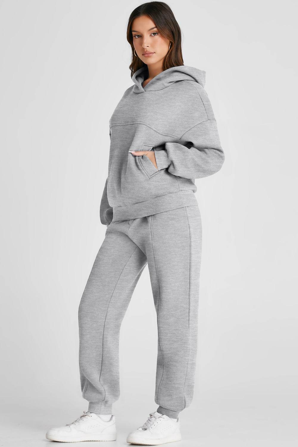 Dropped Shoulder Long Sleeve Hoodie and Pants Active Set - UnLaced Boutique