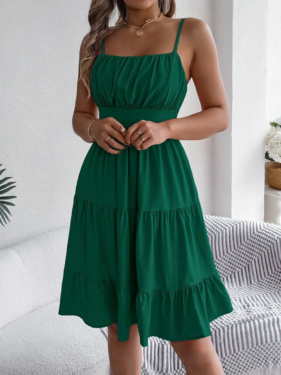 Smocked Back Tiered Cami Dress - UnLaced Boutique