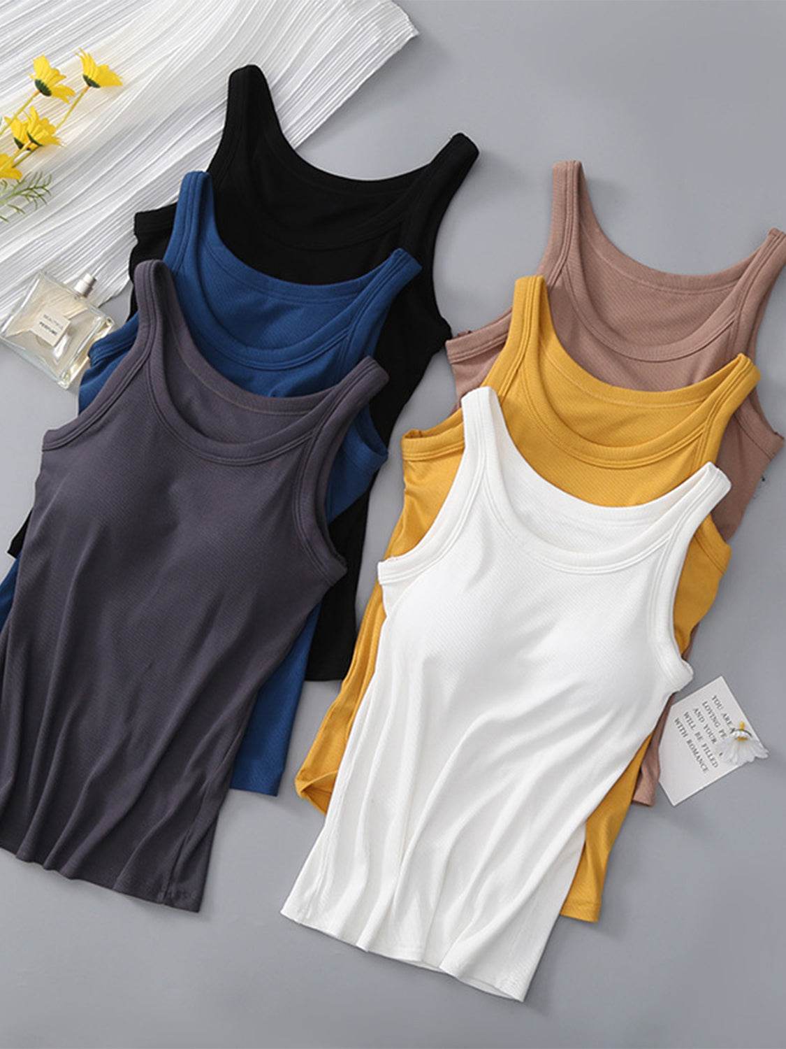 Round Neck Tank with Bra - UnLaced Boutique