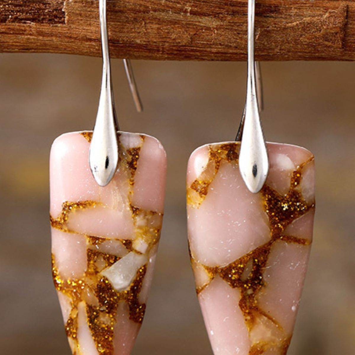 Natural Stone Geometric Shape Earrings - UnLaced Boutique