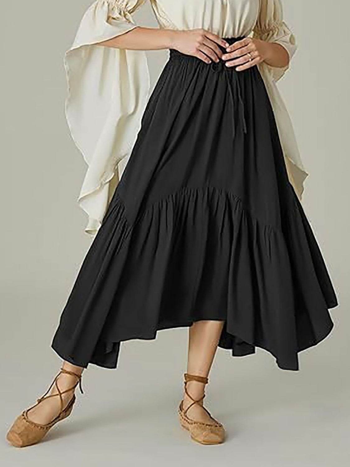 Smocked Waist Band Ruched Layered Skirt - UnLaced Boutique