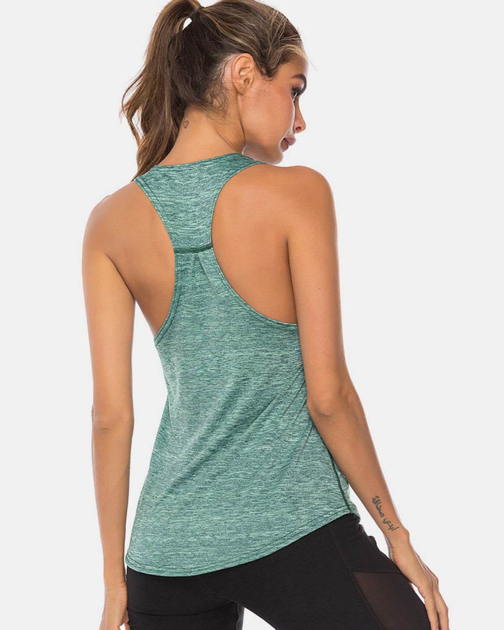 Full Size Scoop Neck Wide Strap Active Tank - UnLaced Boutique