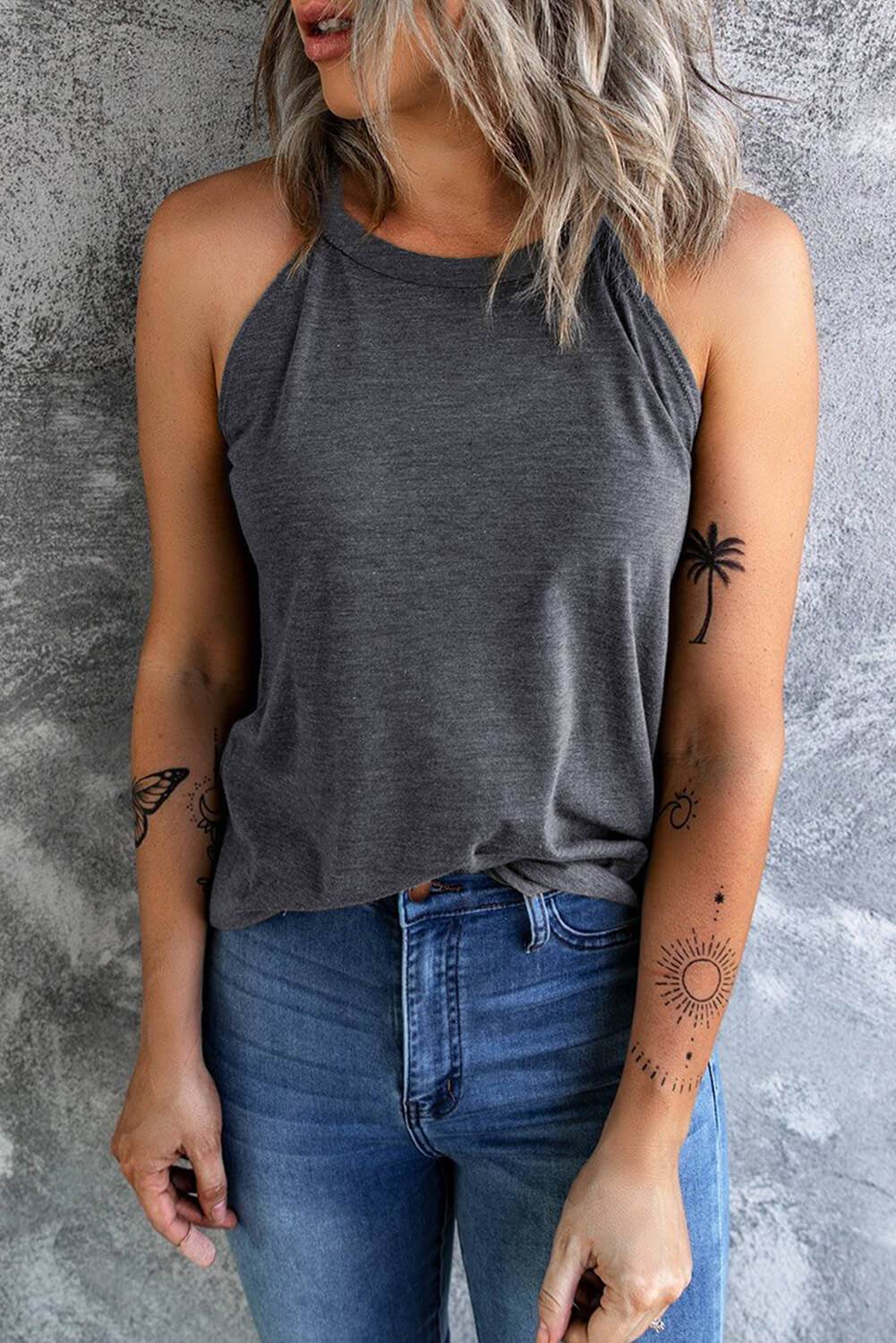 Curved Hem Grecian Tank Top - UnLaced Boutique
