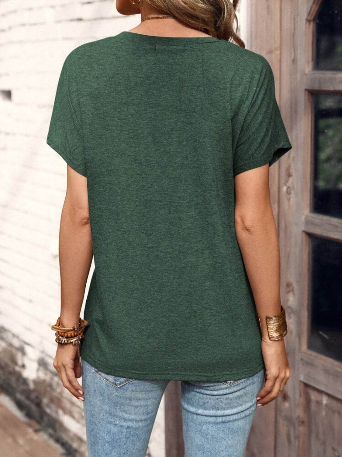 Half Button Short Sleeve Top - UnLaced Boutique