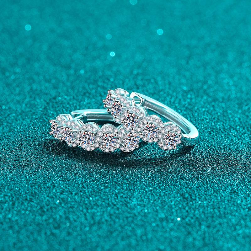 1 Carat Moissanite Zircon 925 Sterling Silver Huggie Earrings - UnLaced Boutique
