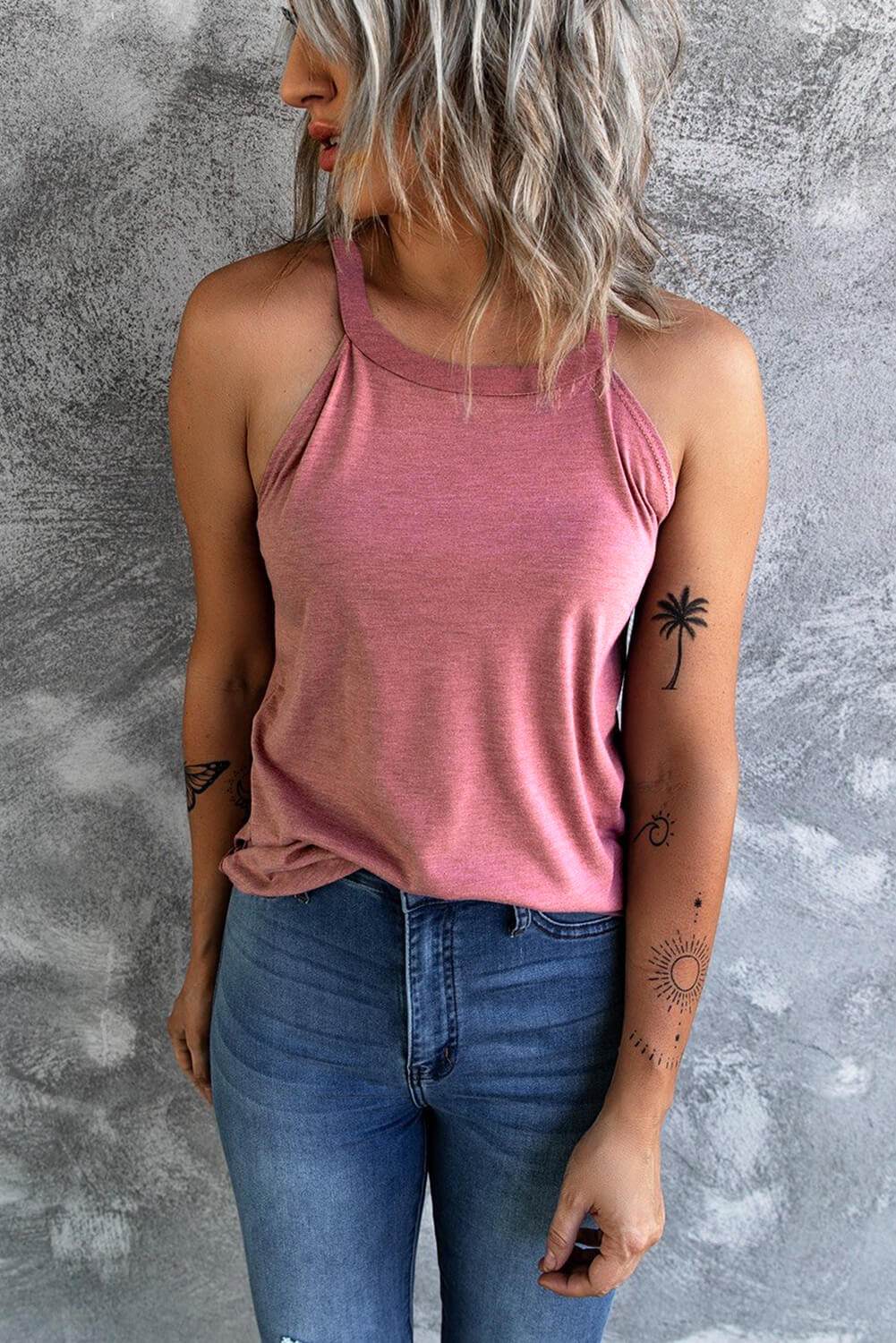 Curved Hem Grecian Tank Top - UnLaced Boutique