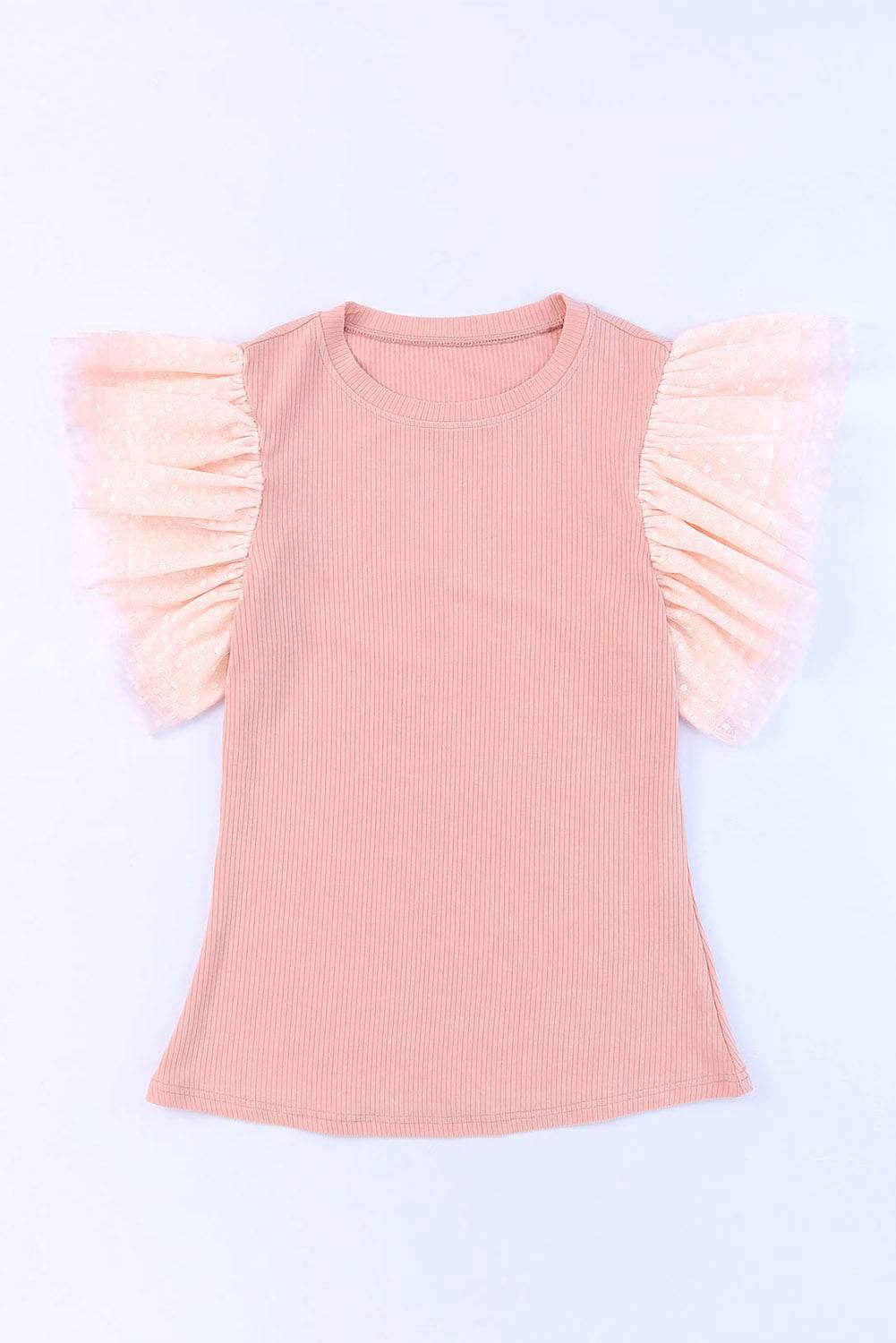 Ruffled Round Neck Cap Sleeve Blouse - UnLaced Boutique