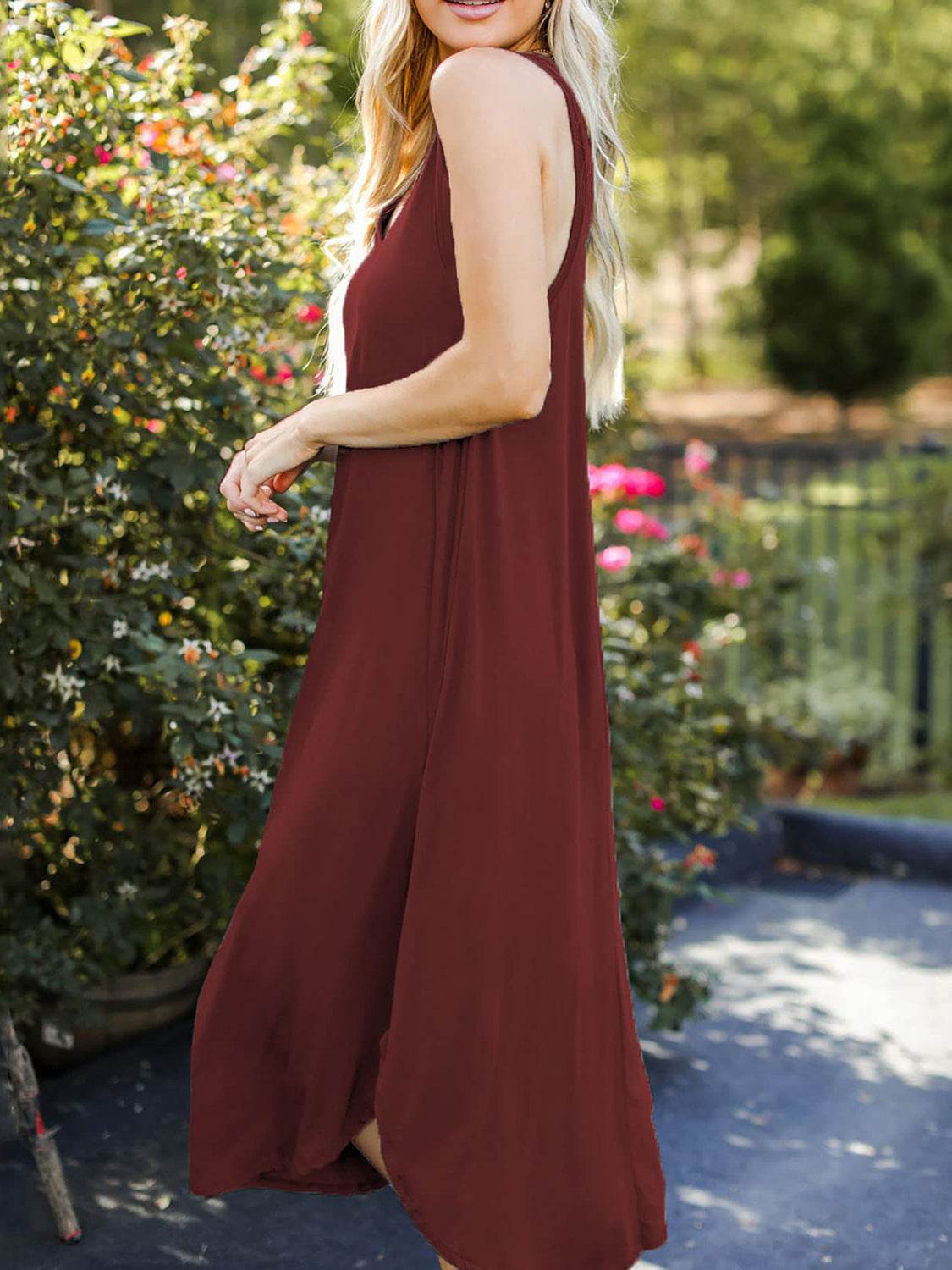 Full Size V-Neck Midi Tank Dress - UnLaced Boutique