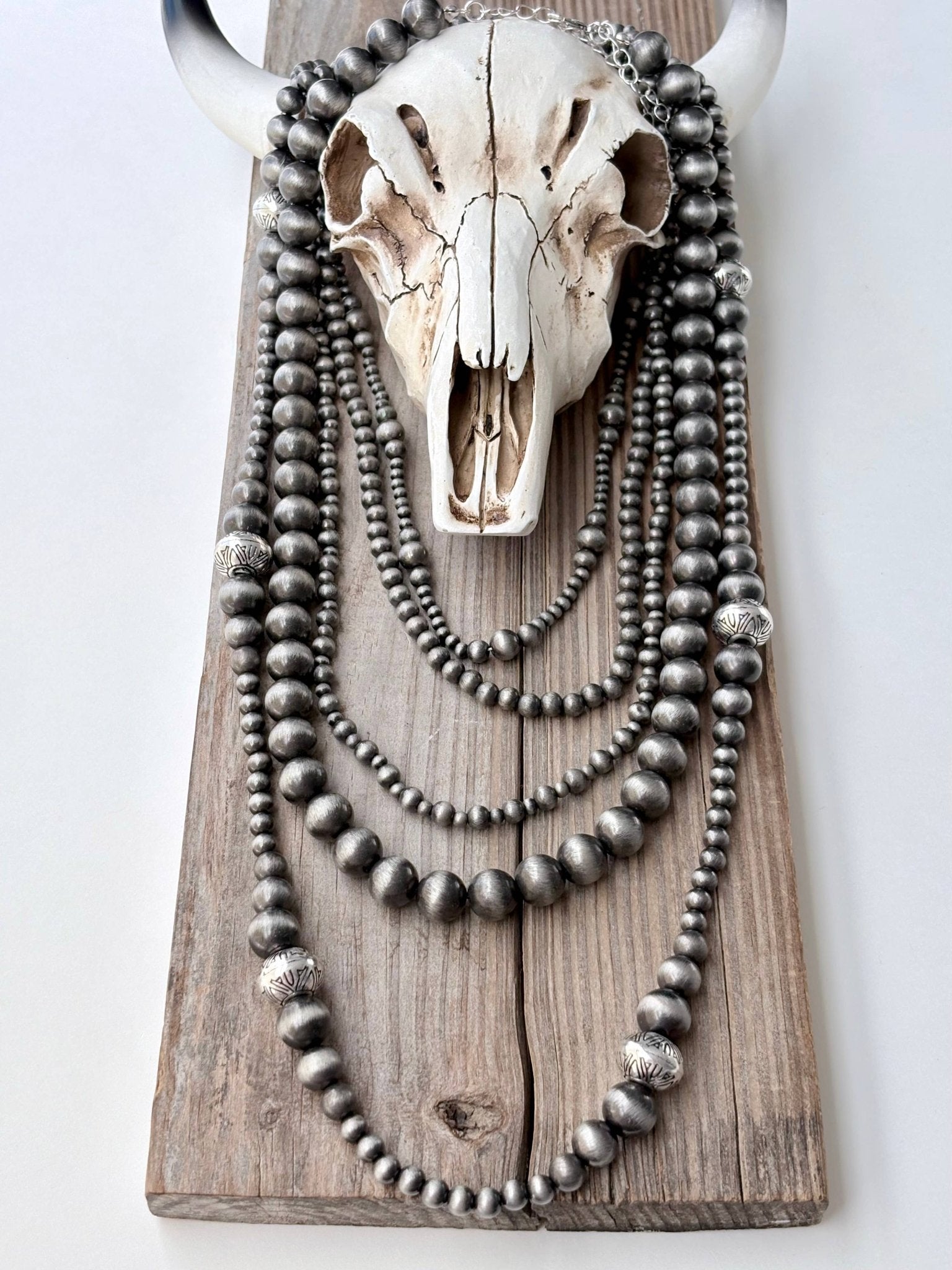 5pc Layered Western Style Navajo Pearl Bead Necklace Set - UnLaced Boutique