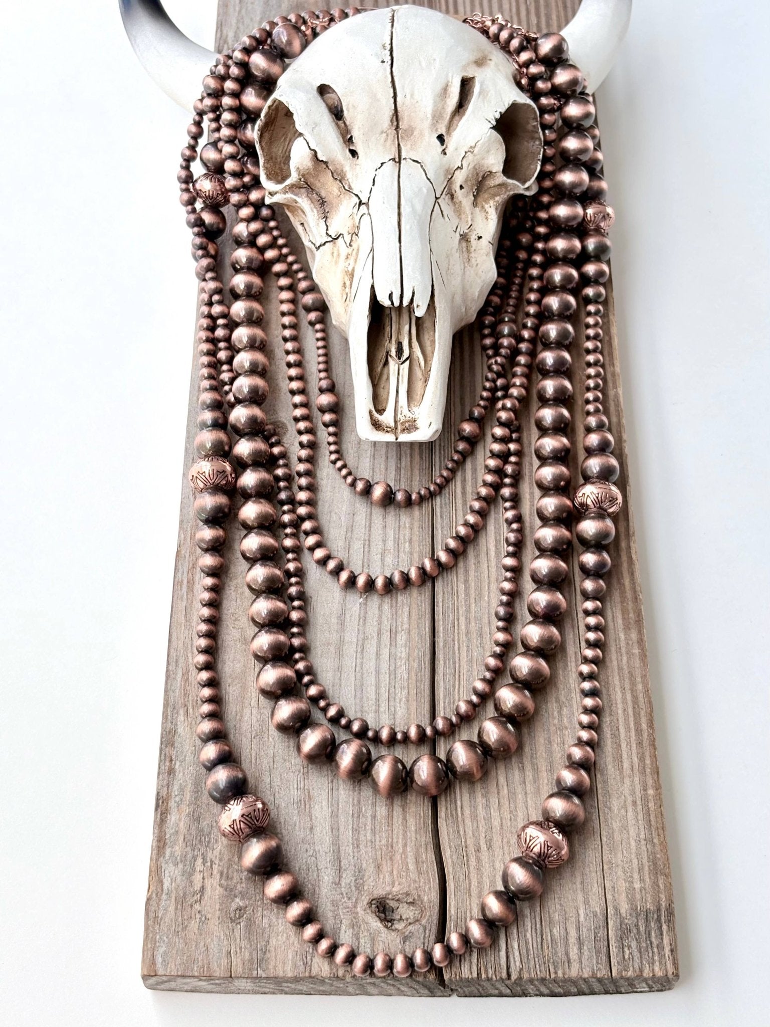 5pc Layered Western Style Navajo Pearl Bead Necklace Set - UnLaced Boutique