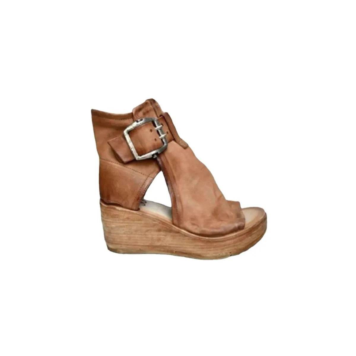 Peep Toe Wedge Sandals - UnLaced Boutique
