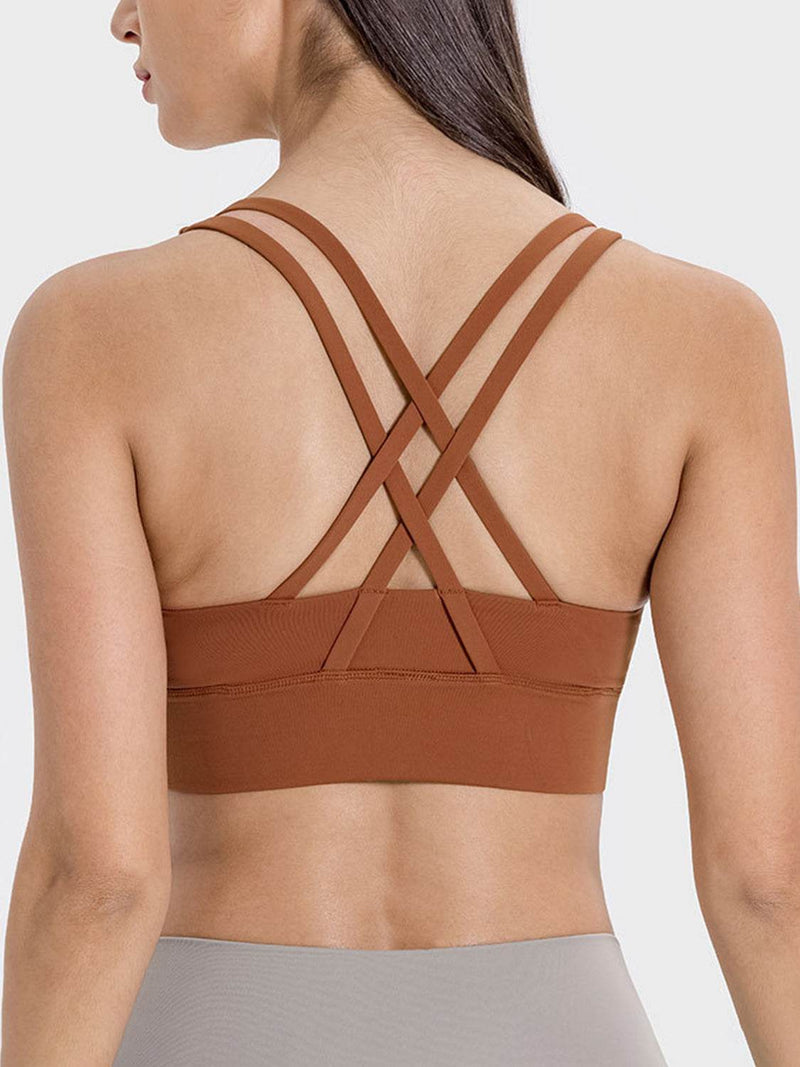 Millennia Crisscross Scoop Neck Active Tank - UnLaced Boutique