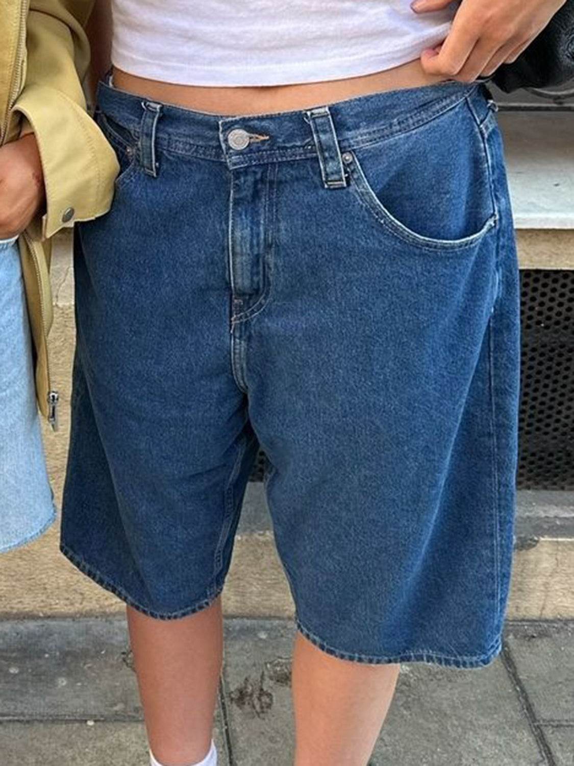 High Waist Denim Shorts with Pockets - UnLaced Boutique