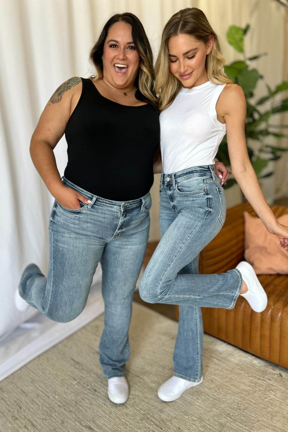 Judy Blue Full Size Medium Rise Bootcut Jeans - UnLaced Boutique