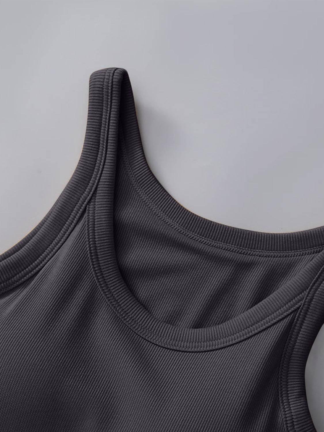 Round Neck Tank with Bra - UnLaced Boutique