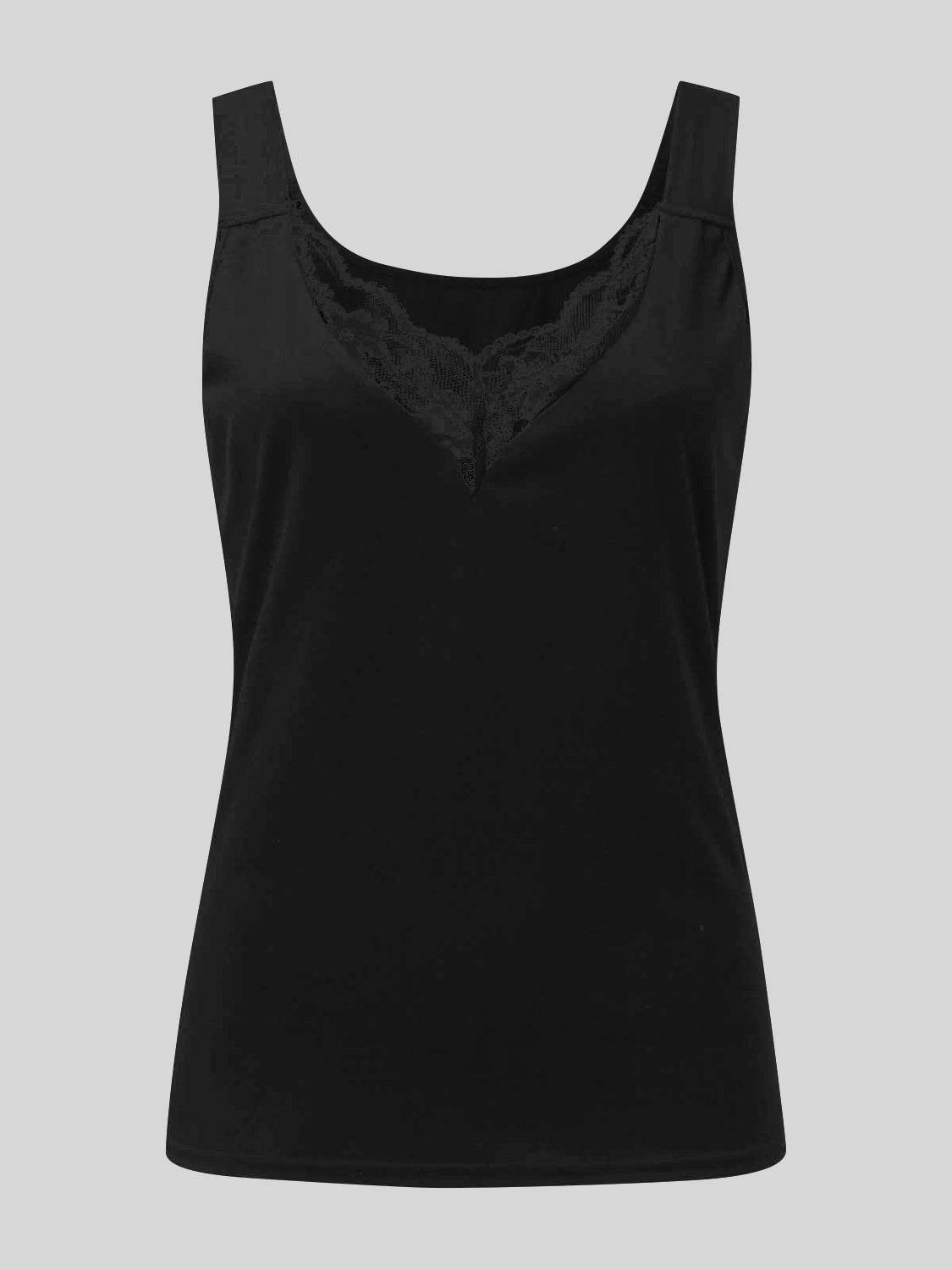 Full Size Lace Detail Sweetheart Neck Tank - UnLaced Boutique
