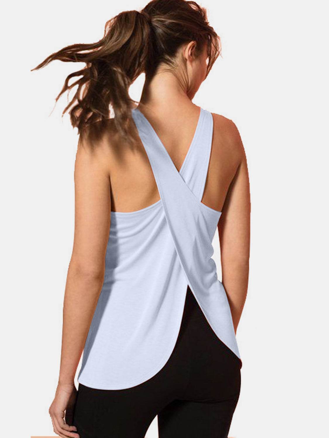 Crisscross Scoop Neck Active Tank - UnLaced Boutique
