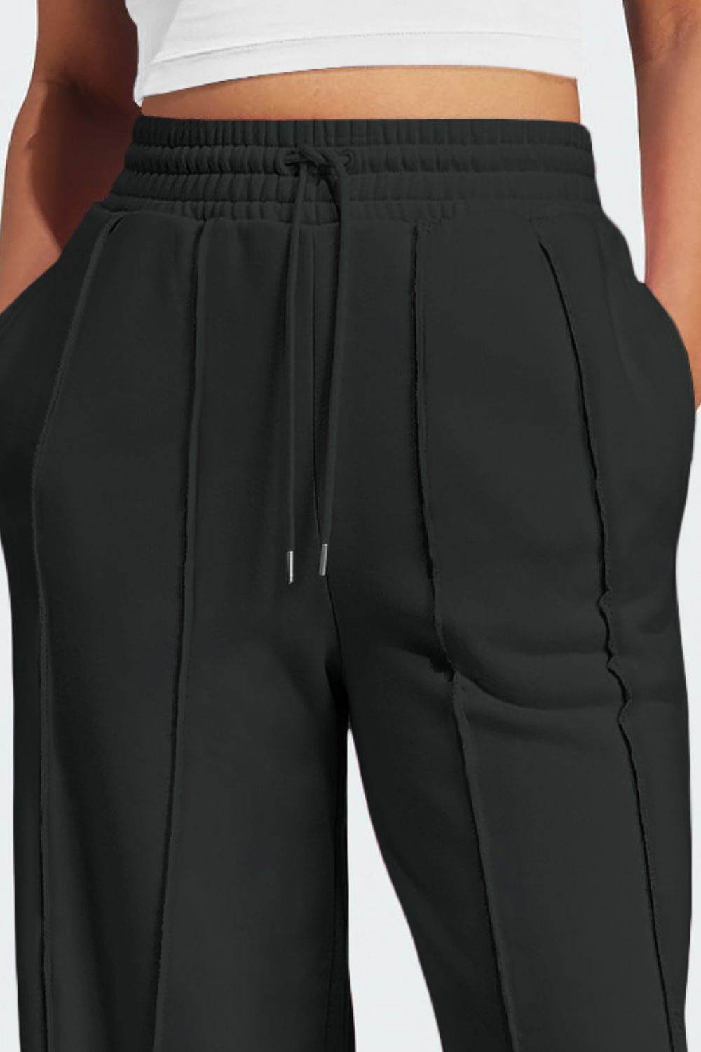 Drawstring Wide Leg Active Pants - UnLaced Boutique